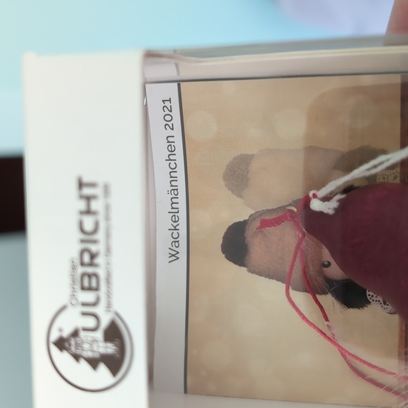 German Made Wooden Gnome with Flowers Ornament New in Box - Picture 6 of 6